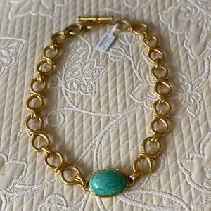 Julie Vos statement necklace and Amazonite center stone
